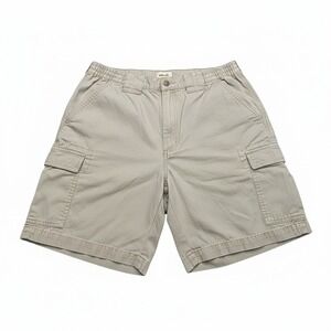 Cabelas Outdoors Mens Cargo Shorts 36 Tan Khaki Cotton Elastic Waist 903360